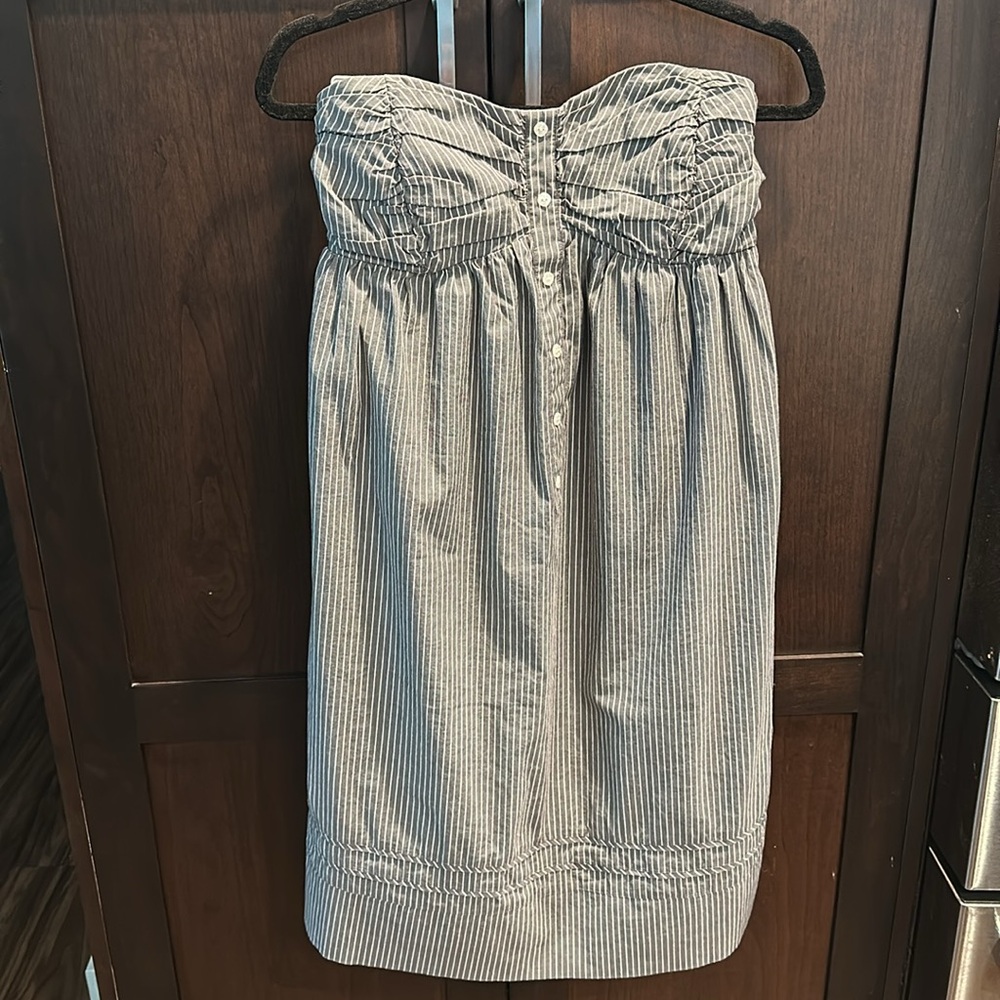 To the Max Strapless Pinstripe Dress